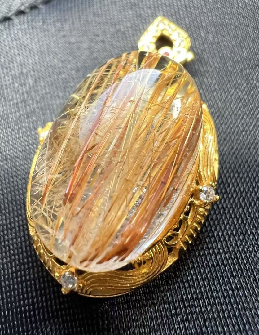 A770 ゴールドルチルクォーツ ペンダントトップ（S925）