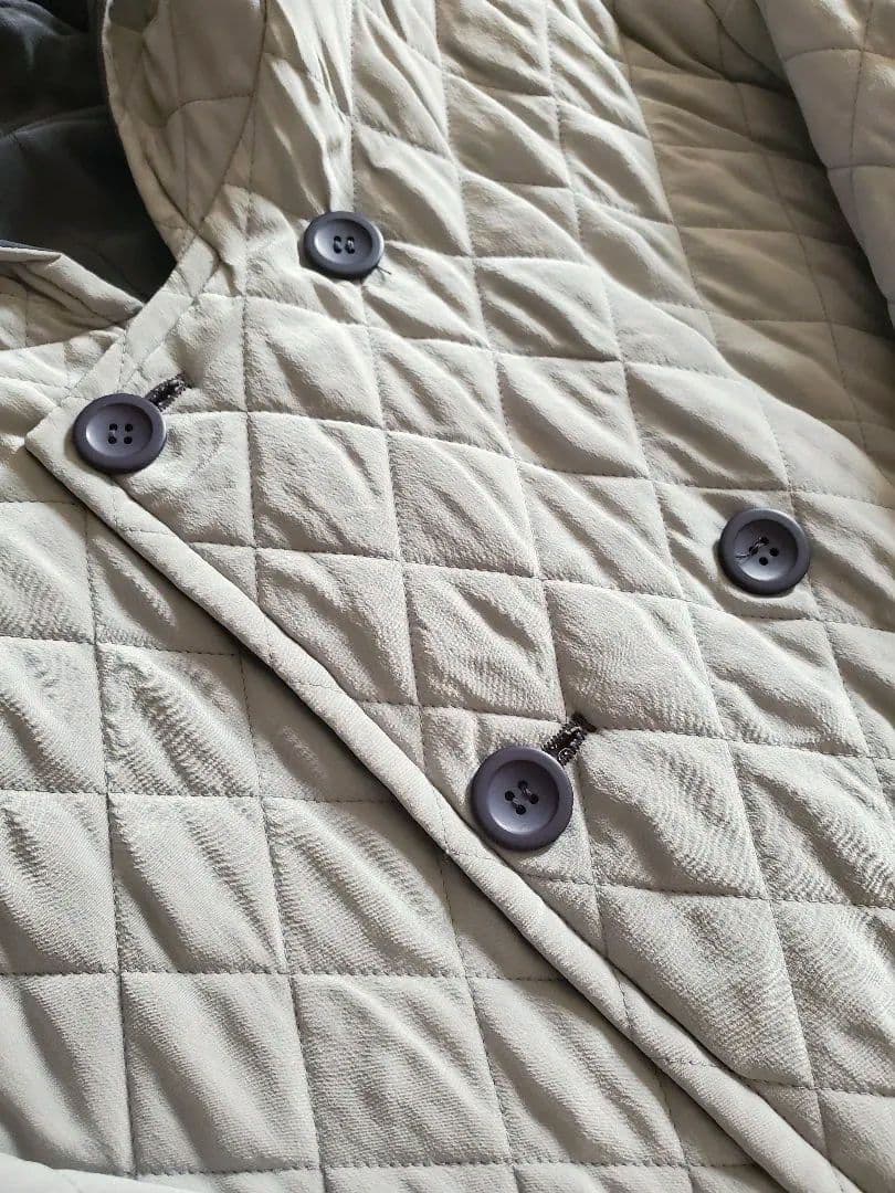 【新品未使用タグ付き】RENOWN　シルク素材 フード付 リバーシブル コート