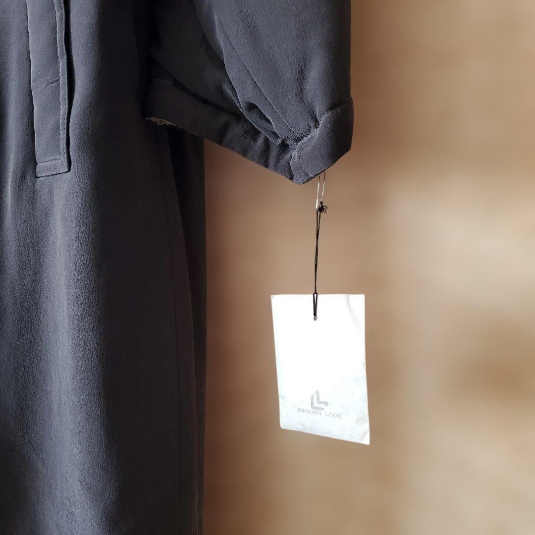 【新品未使用タグ付き】RENOWN　シルク素材 フード付 リバーシブル コート