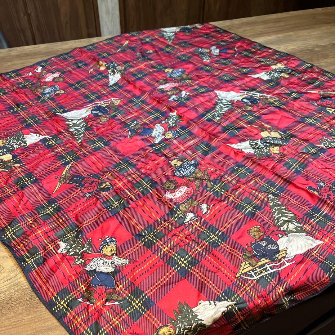 ラルフローレン　ポロベア　クリスマス　シルク　スカーフ　スカーフ　テーブルクロス