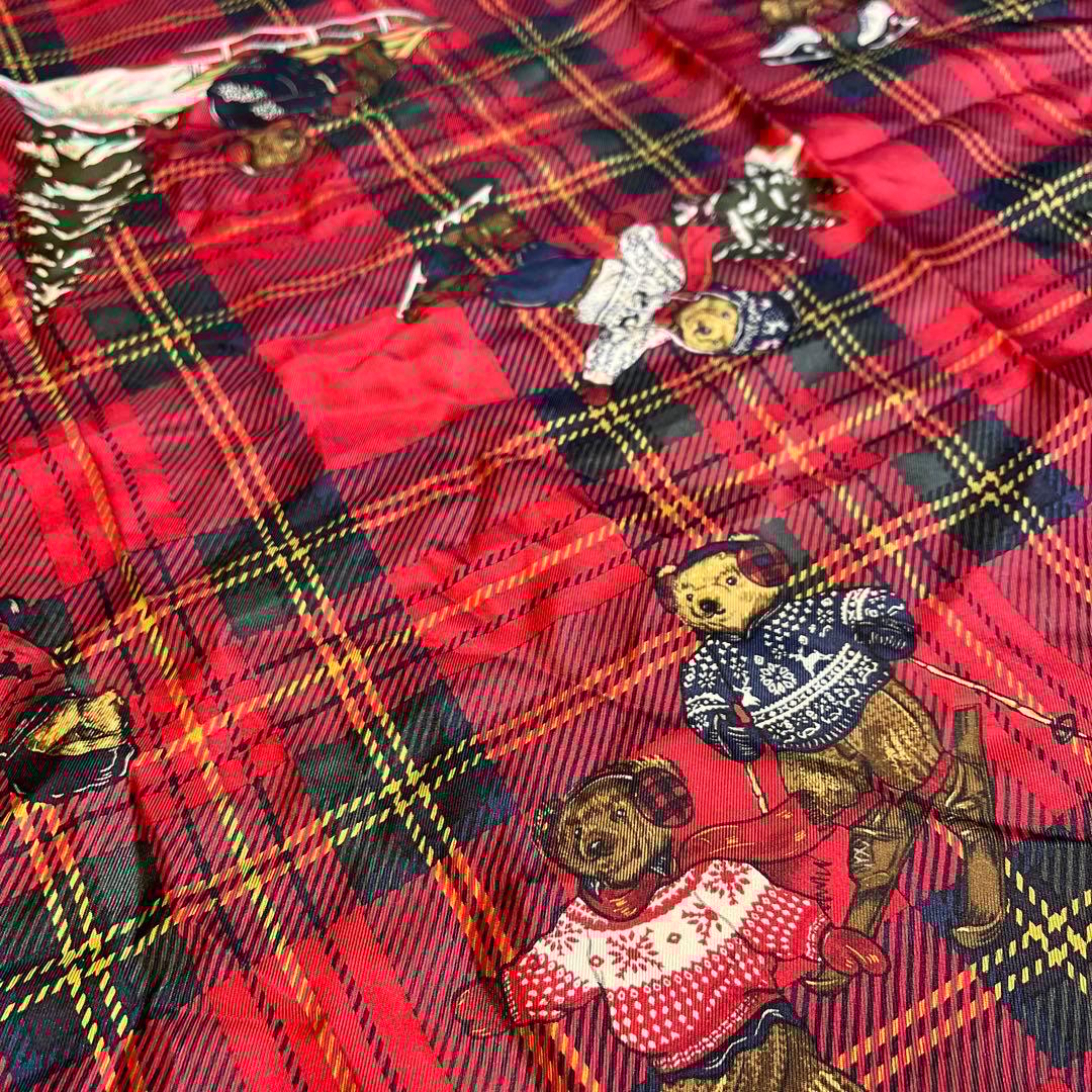 ラルフローレン　ポロベア　クリスマス　シルク　スカーフ　スカーフ　テーブルクロス