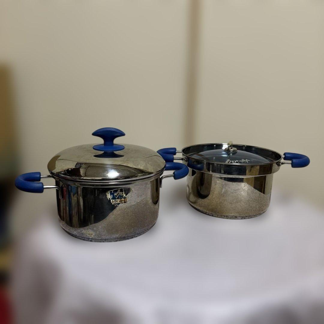 クロワッサン保温調理鍋ブルーグラス20cm&19cm