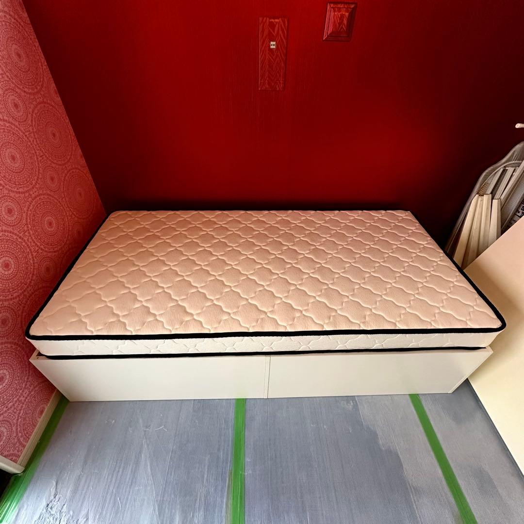ボンネルコイルマットレスシングルベッド収納付