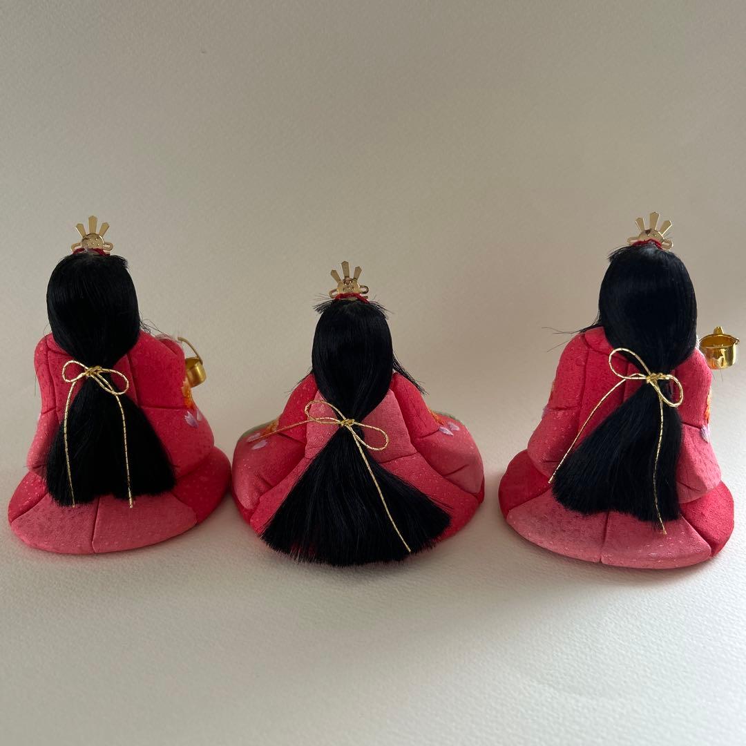 木目込み　雛人形　三人官女　ミニ　刺繍