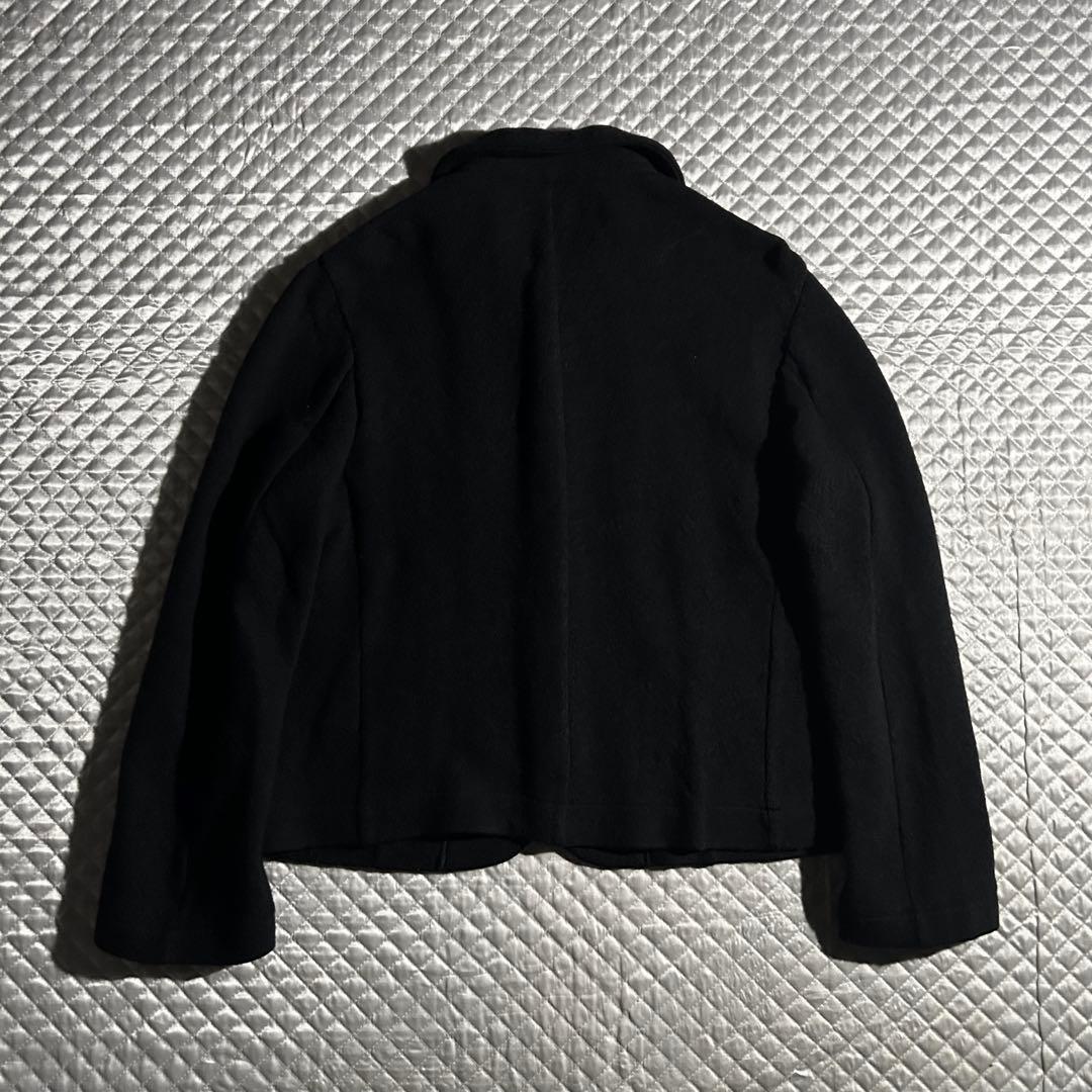 AD2020 20AW ウール丸襟ジャケット 黒 ラウンドカラー