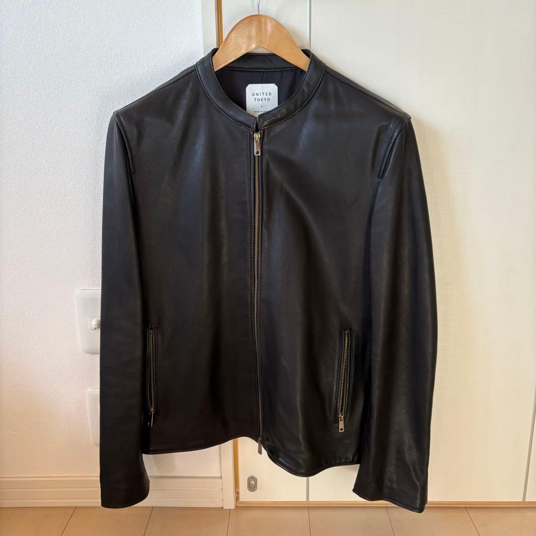 と*ぼ様 UNITED TOKYOラムレザーシングルライダースジャケット