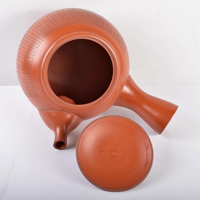 煎茶道具　常滑焼　玉光陶園造　朱泥　大急須　高さ約25cm　共箱　G　3769B