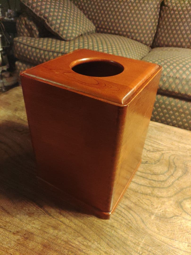 希少　無垢　ダストボックス　ごみ箱　蟻継ぎ　天然　欅　工芸　民芸
