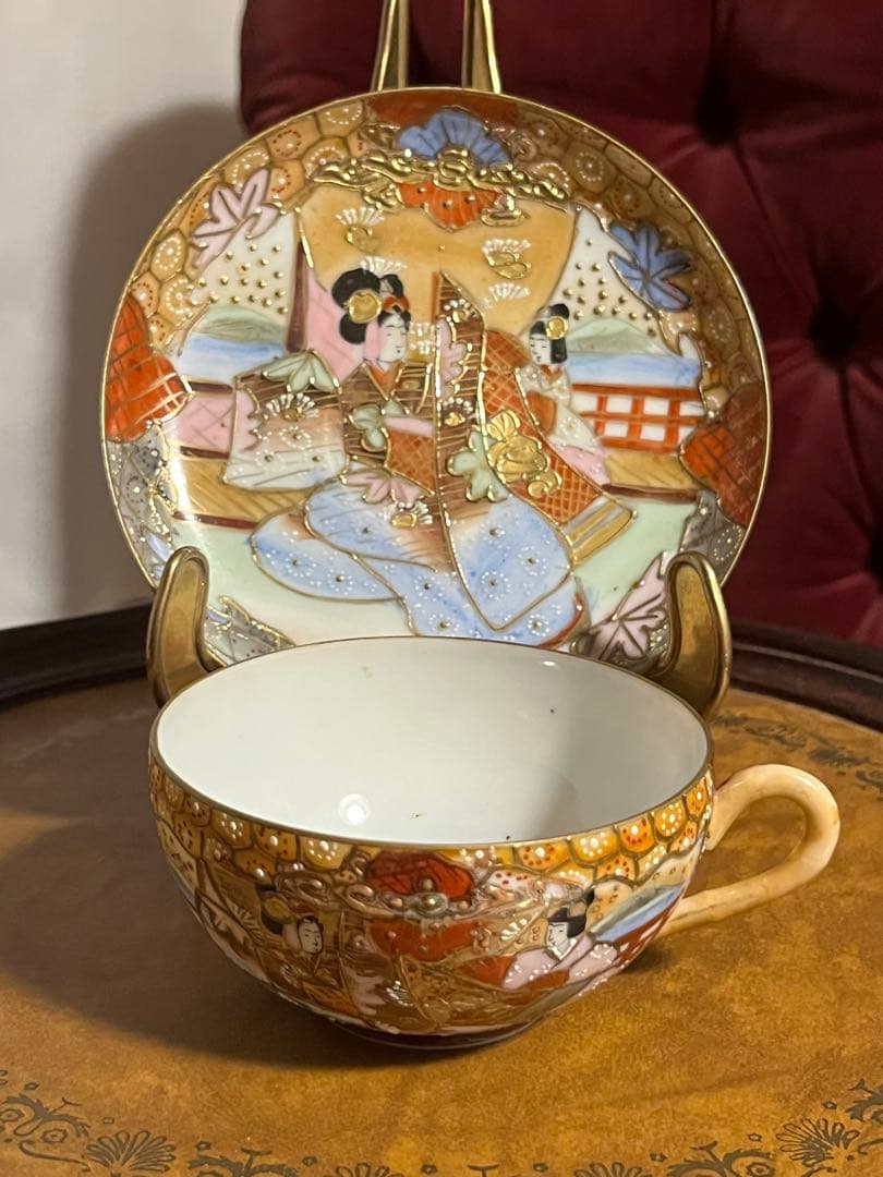 島村製　ジャポニズム　金彩　和風カップソーサーセット