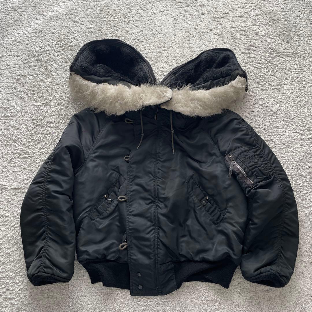 ALPHA USA製 N-2Bフライトジャケット 80s 90s ブラック 短丈