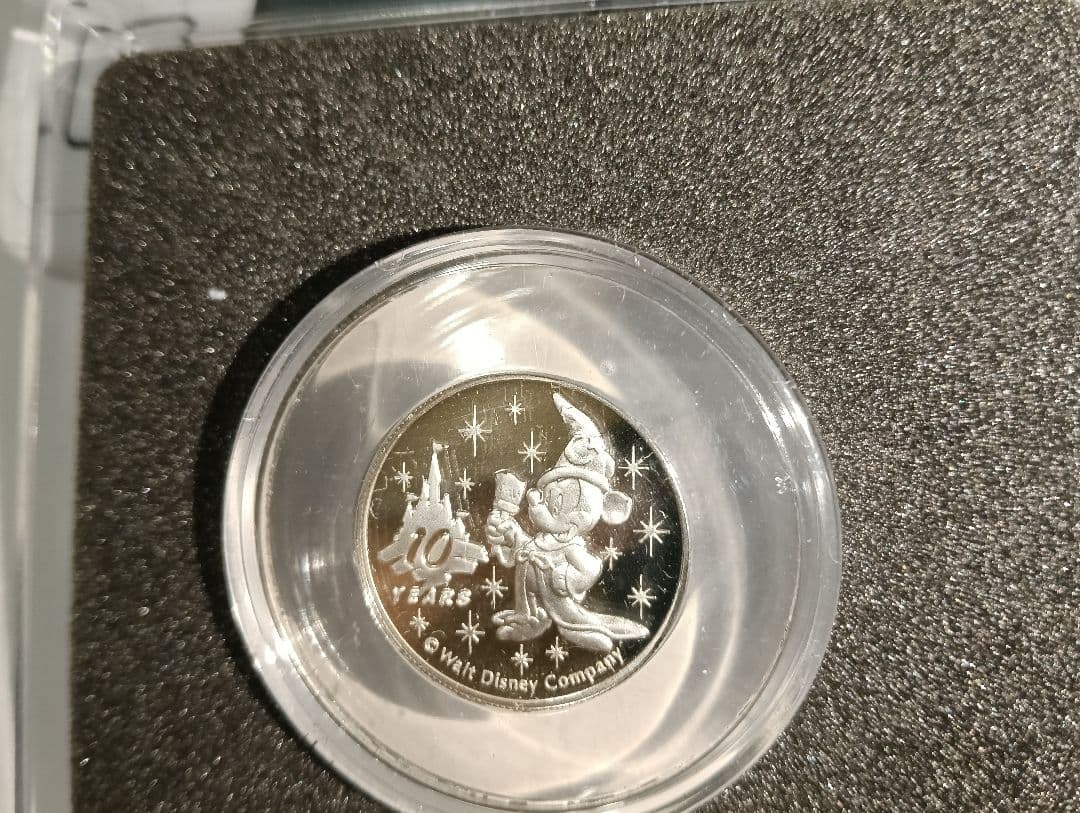 た*ぬ様 東京ディズニーランド開園10周年純金製記念メダル　品位999純銀 限定