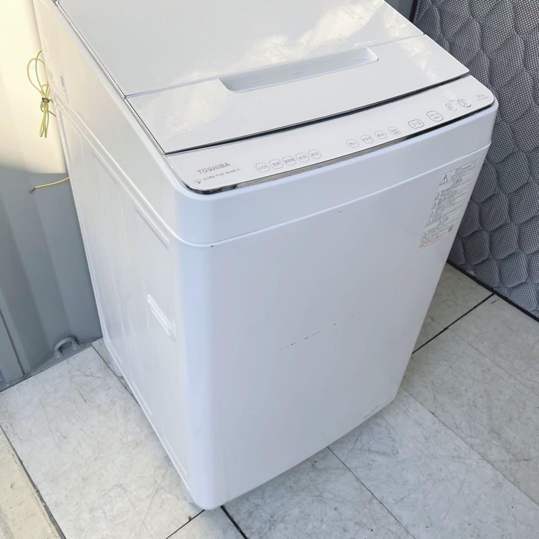 取付無料！東芝ザブーン ウルトラファインバブル洗浄高性能ホワイト12kg洗濯機！