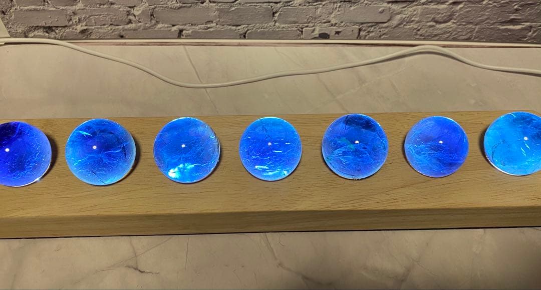 フローライト 7個セット（光る台座付き）