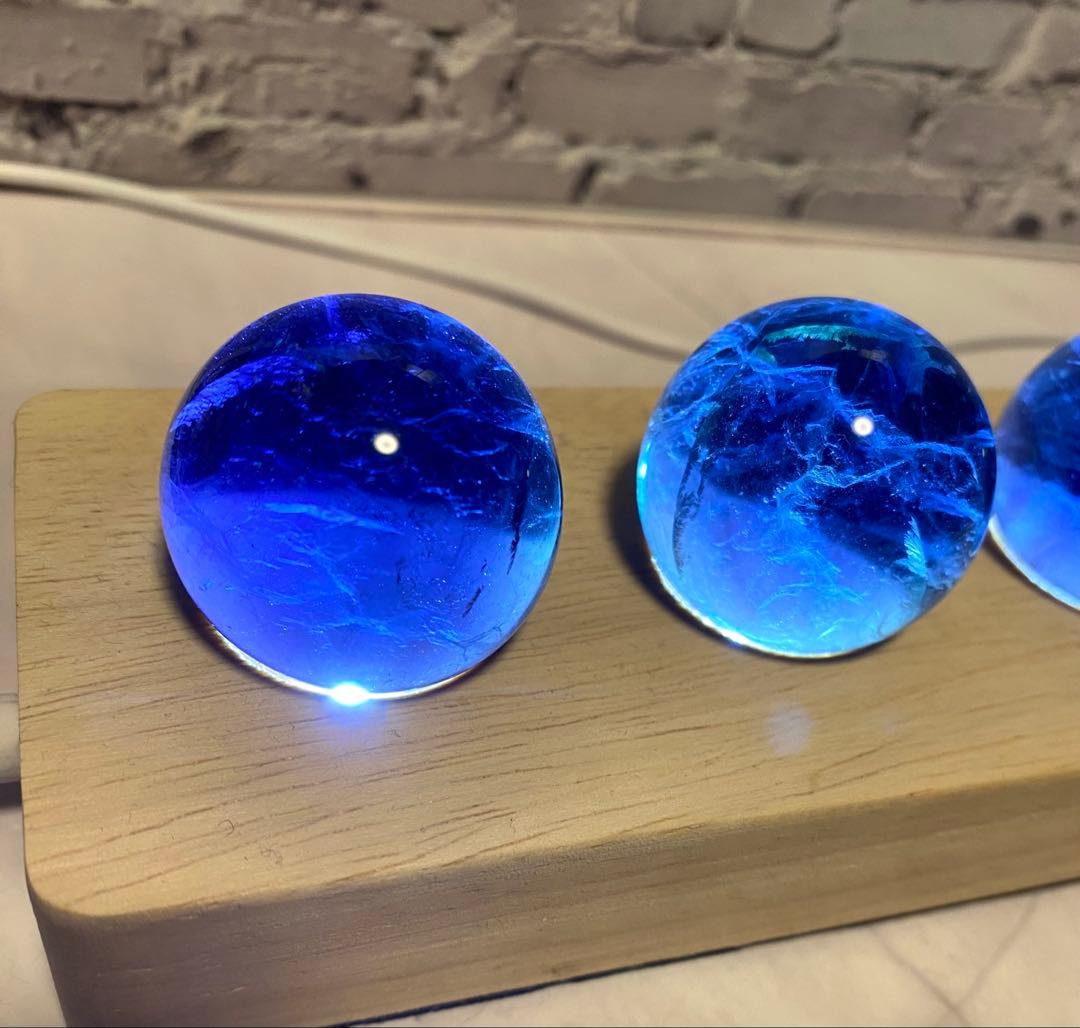 フローライト 7個セット（光る台座付き）