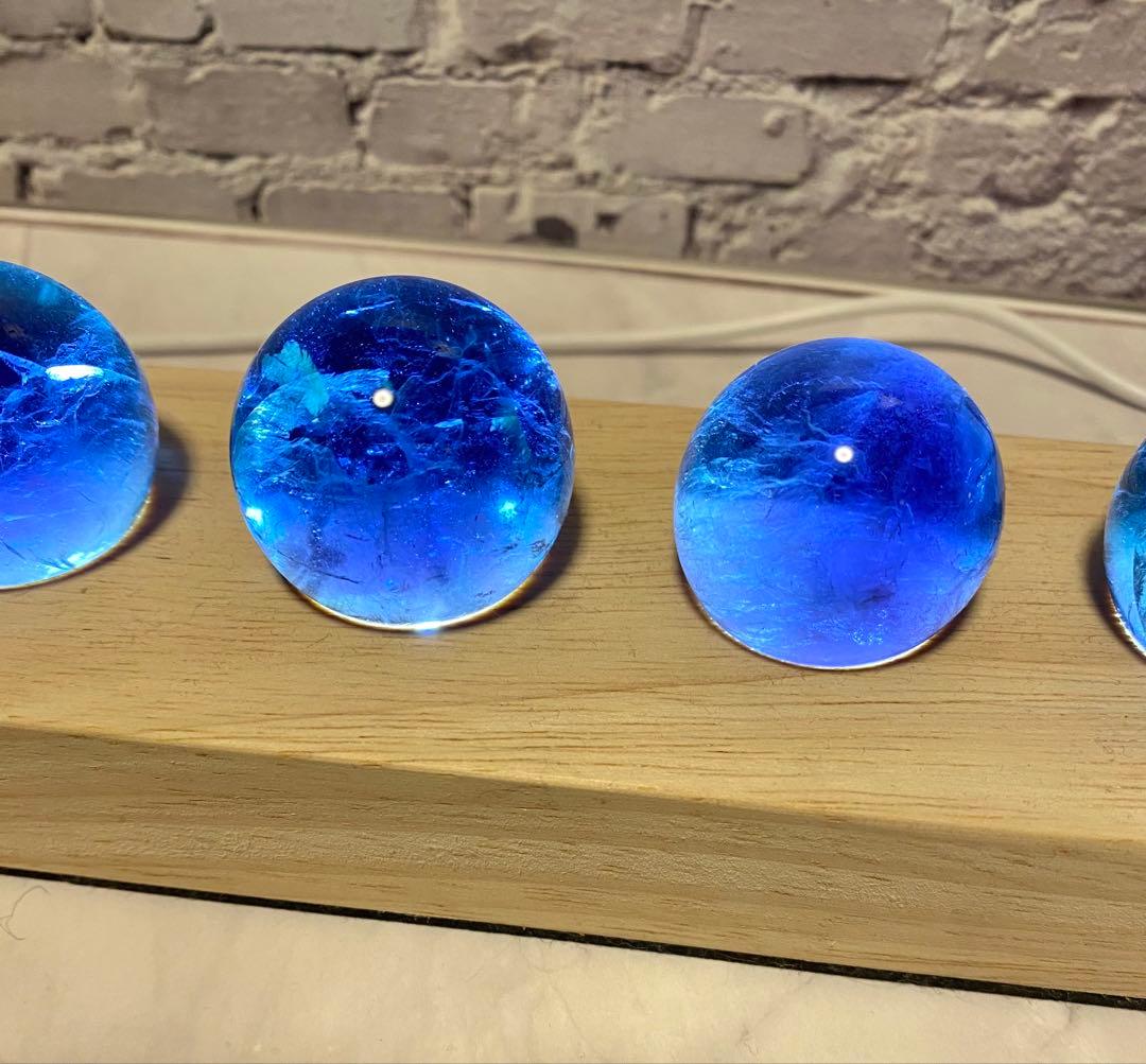 フローライト 7個セット（光る台座付き）