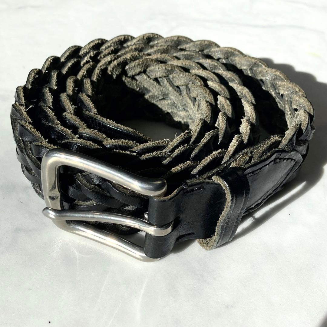 Whitehouse Cox メッシュベルト レザー 黒 メンズ