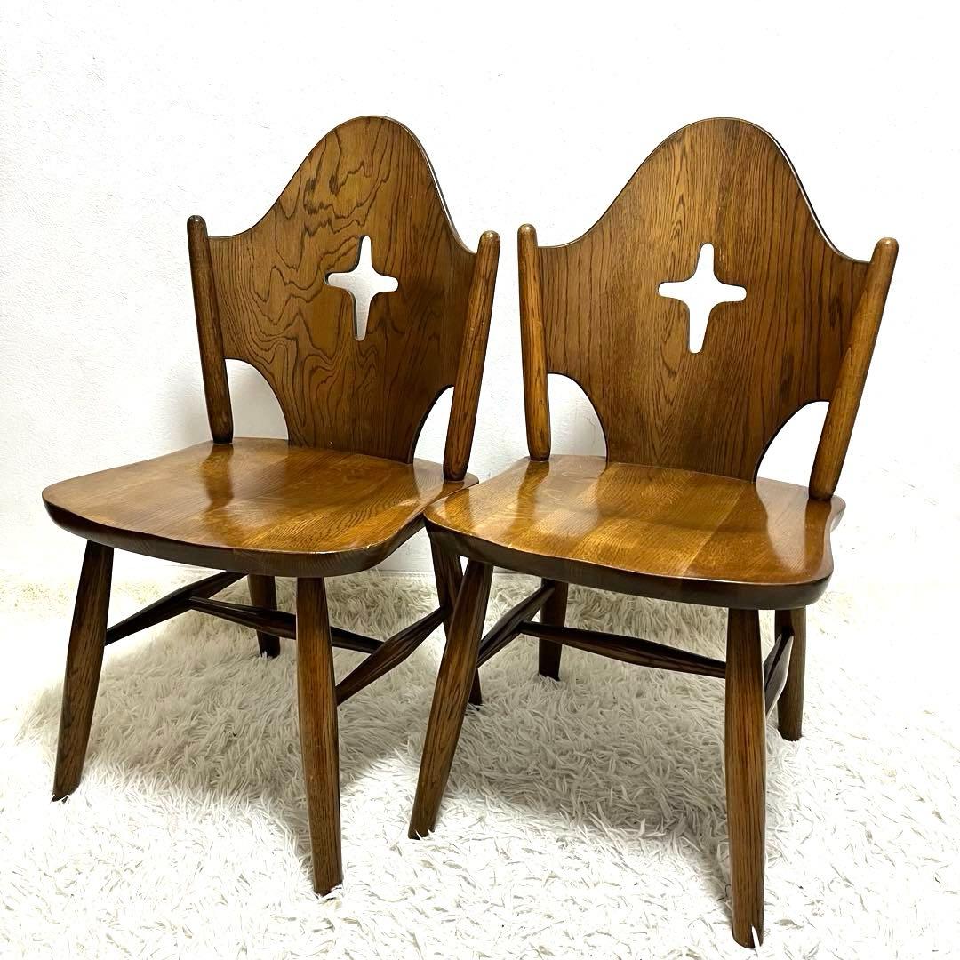 ヴィンテージ WINDS 太平 チャーチチェア ダイニングチェア 飛騨家具 2脚
