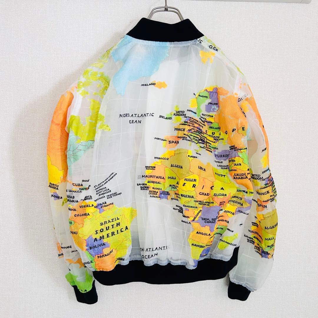 【美品】20ss Sacai MA-1 ワールドマップ ブルゾン カートコバーン