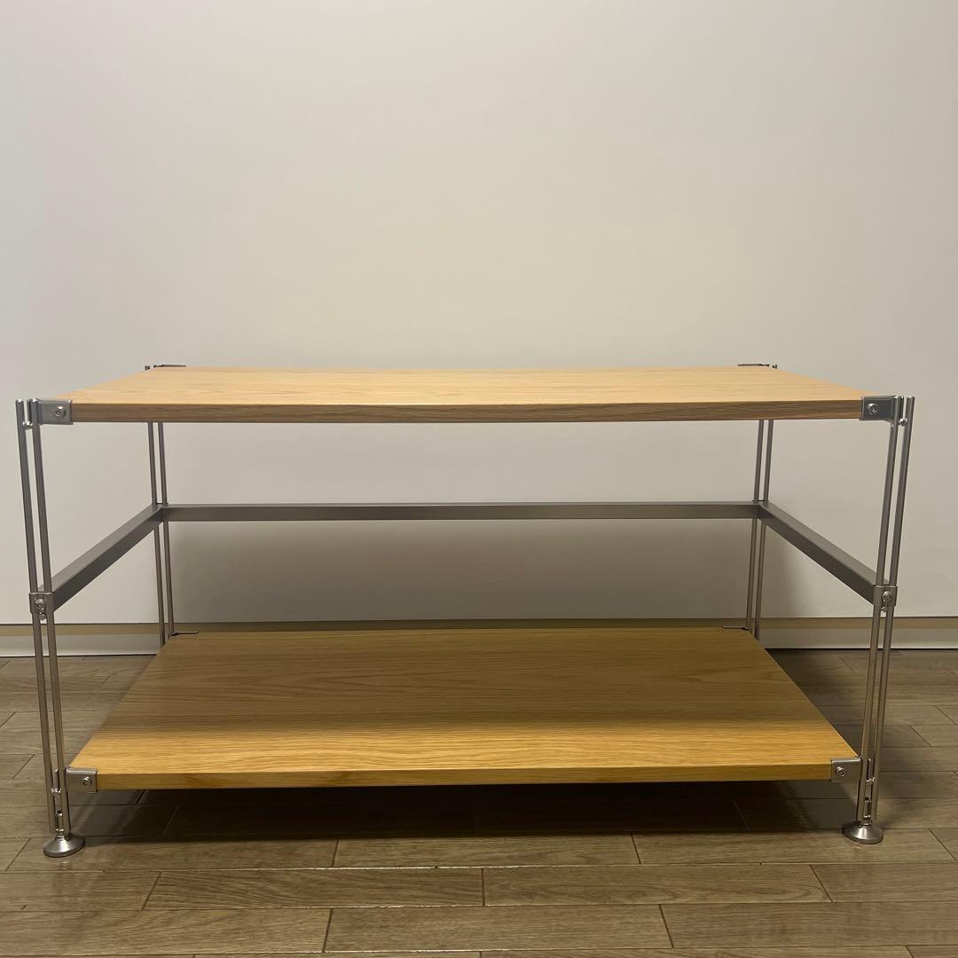 無印良品　ステンレスユニットシェルフ　オーク材
