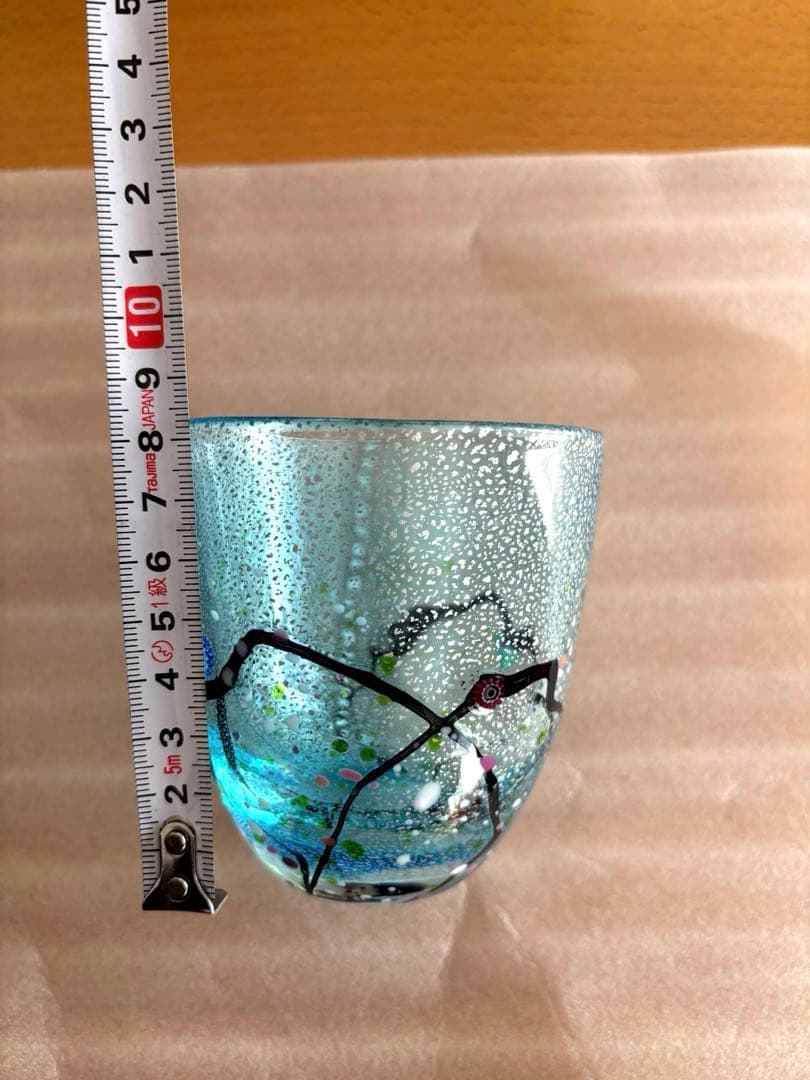 ガラスペアロックグラス★セット価格★若草色、水色★新品未使用、送料無料★