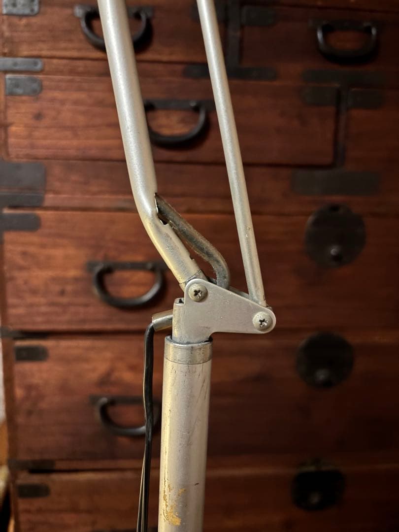 【廃盤】無印良品 MUJI アルミフロアライト 電球付ヴィンテージスタンドライト