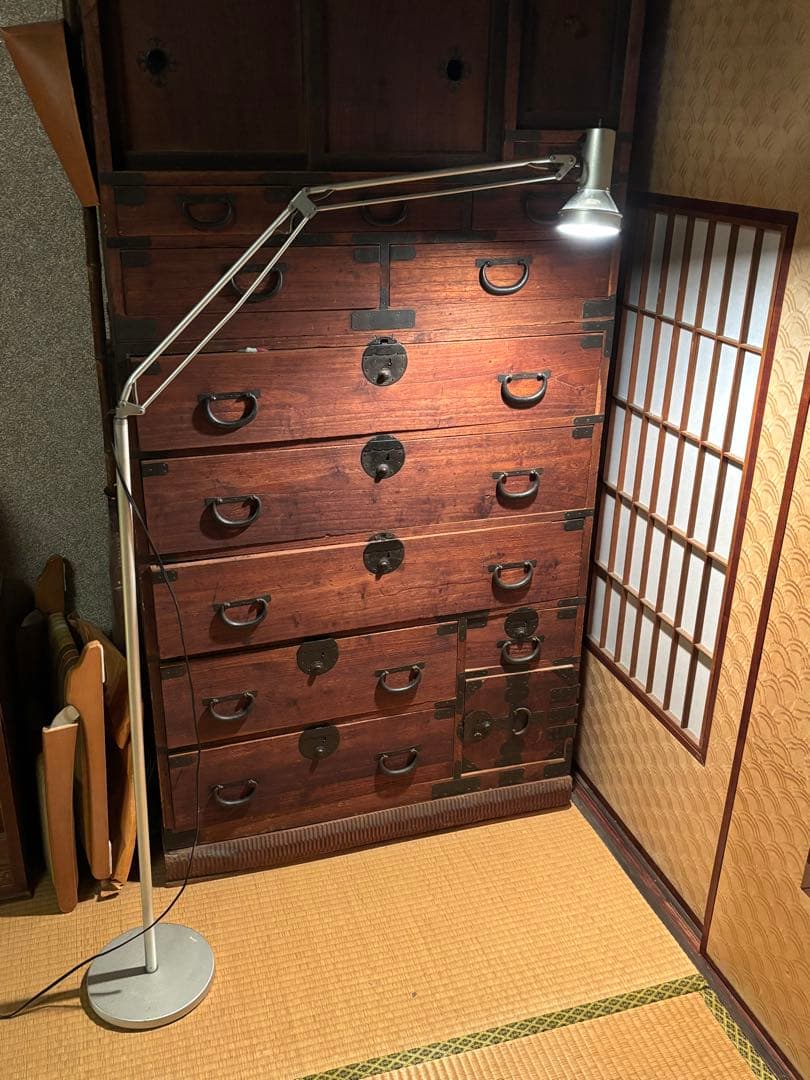 【廃盤】無印良品 MUJI アルミフロアライト 電球付ヴィンテージスタンドライト