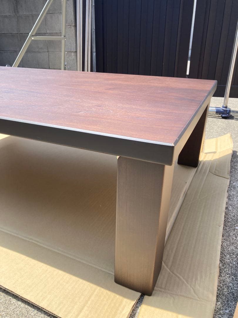 脚折式座卓　ダークブラウン　120×80×35