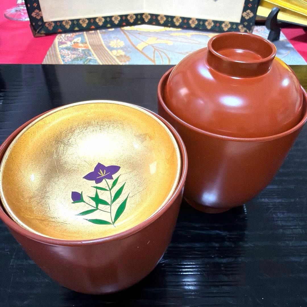 たち吉赤絵金彩八角小鉢　木仙窯 鳳凰 赤絵 文角HOYAクリスタルNo.5-18