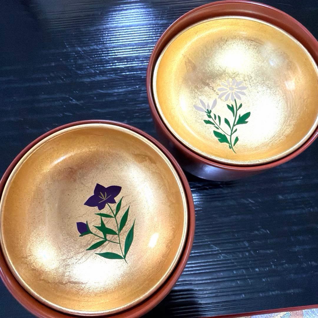 たち吉赤絵金彩八角小鉢　木仙窯 鳳凰 赤絵 文角HOYAクリスタルNo.5-18