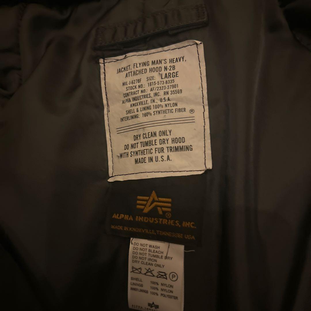 希少色グレーカーキALPHA INDUSTRIES N-2Bジャケット Lサイズ