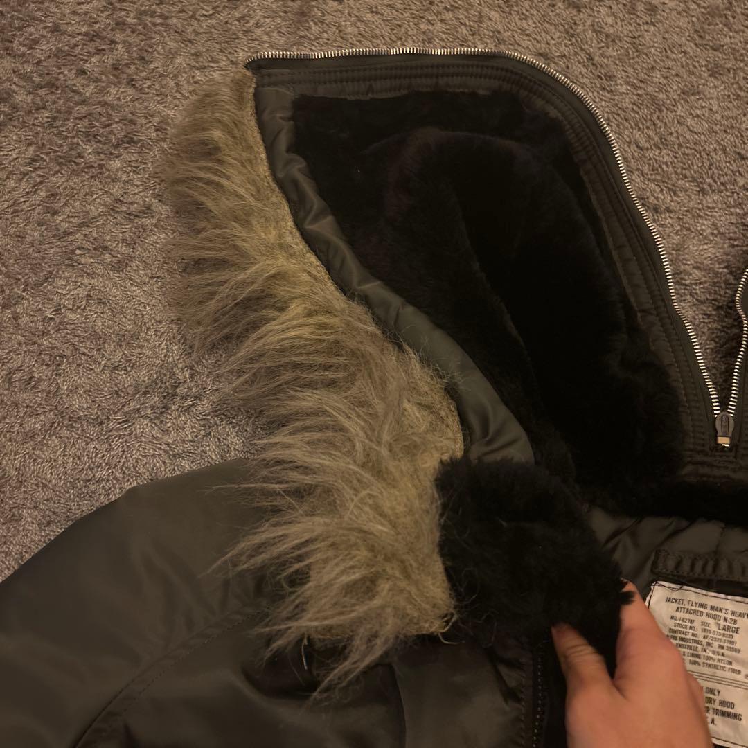 希少色グレーカーキALPHA INDUSTRIES N-2Bジャケット Lサイズ