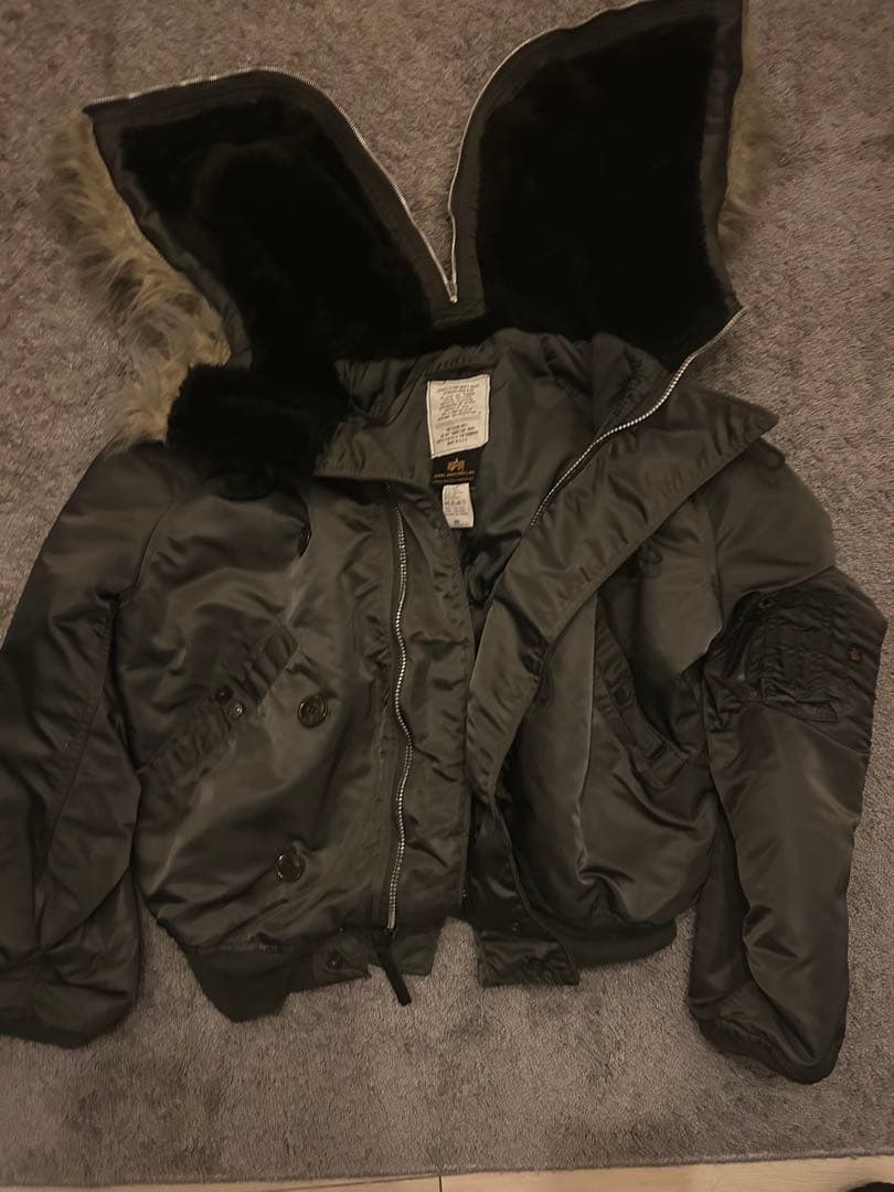 希少色グレーカーキALPHA INDUSTRIES N-2Bジャケット Lサイズ