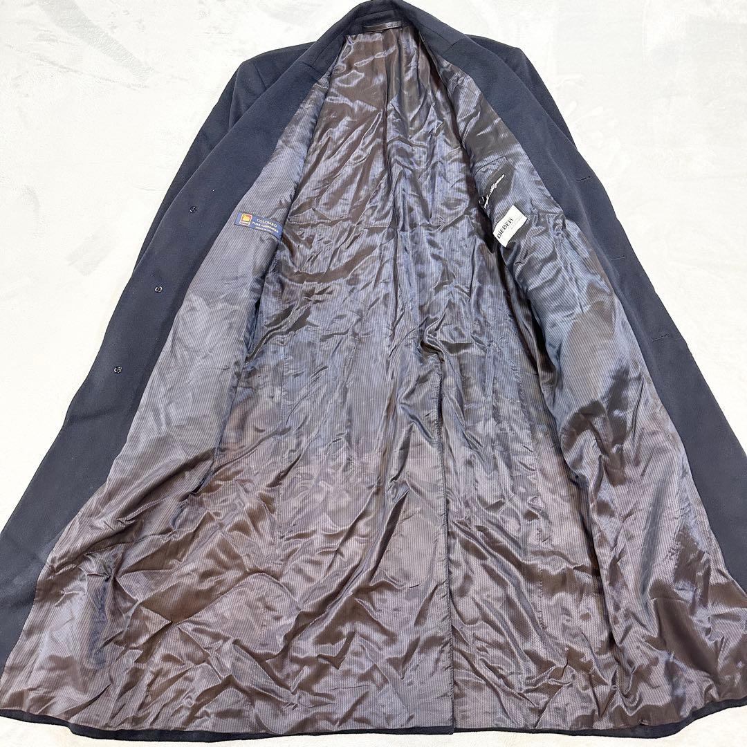 美品　コロンボ社製カシミヤ100%　ステンカラーコート ドイツ　上質　濃紺