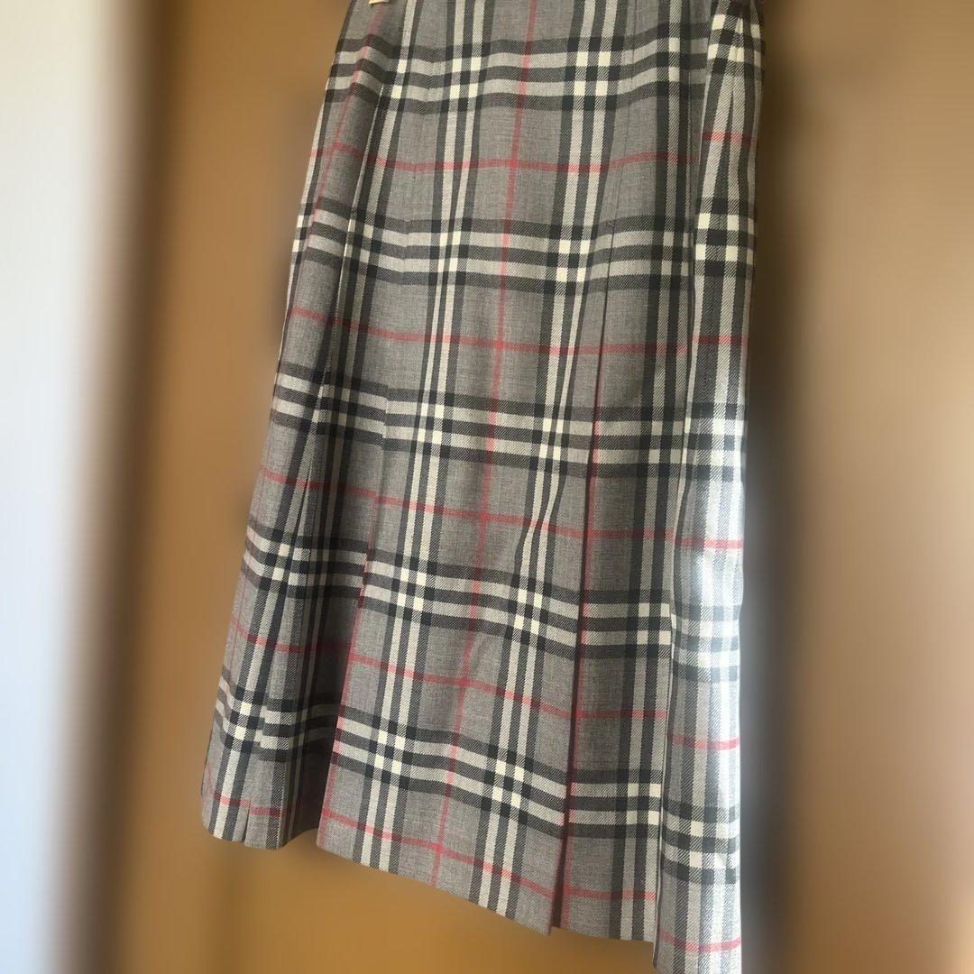 【BURBERRYS】チェック柄プリーツロングスカート　クリーニング済み