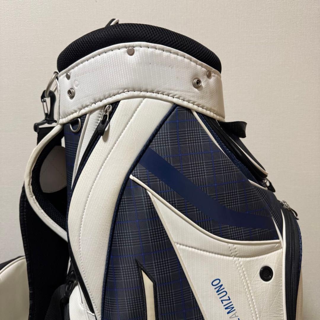 MIZUNO ミズノ キャディバッグ ゴルフバック タータンチェック フード付き