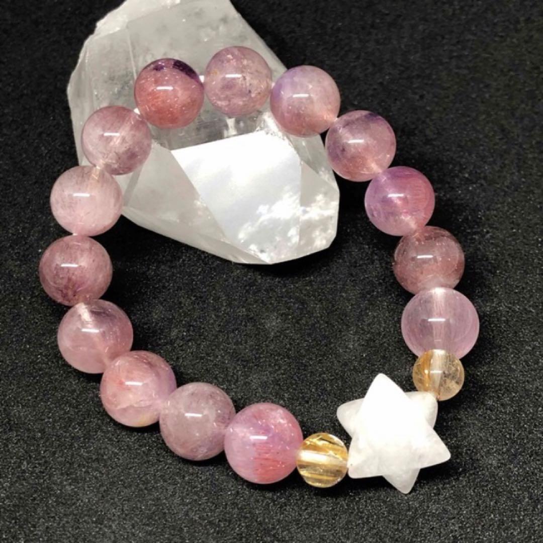 マカバスター×スーパーセブン×ルチルクォーツ 天然石ブレスレット