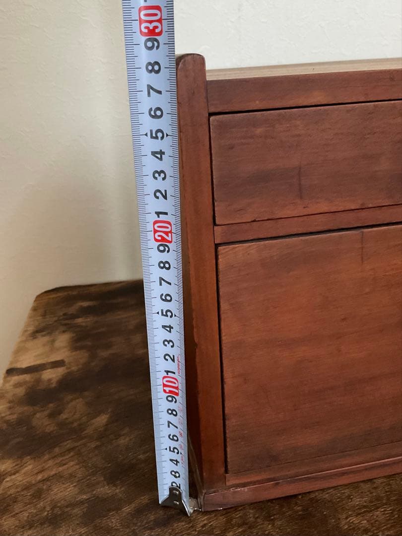 小箪笥　貝殻取っ手　シェル取手　2段　小引出し　古家具　古道具