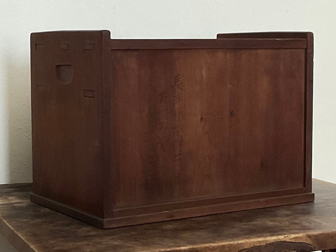 小箪笥　貝殻取っ手　シェル取手　2段　小引出し　古家具　古道具