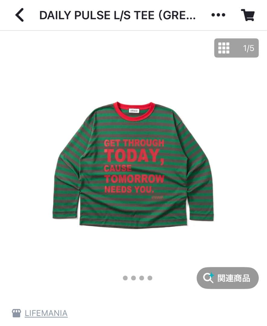 LIFEMANIA DAILY PULSE ボーダー　ロンT