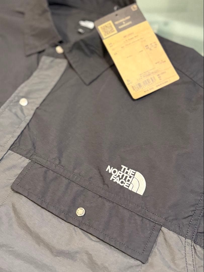 最終価格THE NORTH FACE ナイロンシャツ 黒/グレー XL