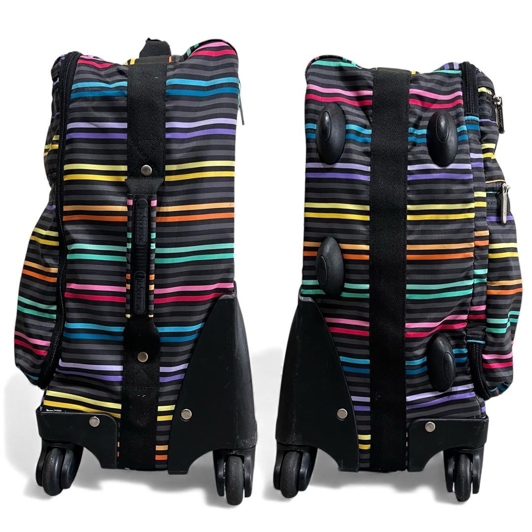 レア レスポートサック キャリーケース 4輪 マルチストライプ ブラック 旅行