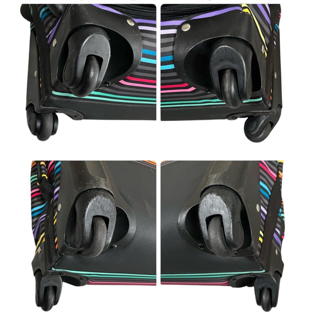 レア レスポートサック キャリーケース 4輪 マルチストライプ ブラック 旅行