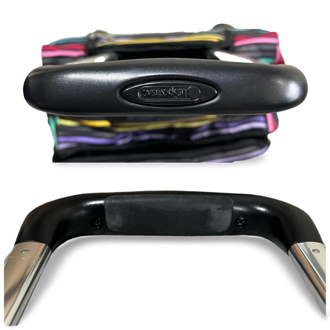 レア レスポートサック キャリーケース 4輪 マルチストライプ ブラック 旅行