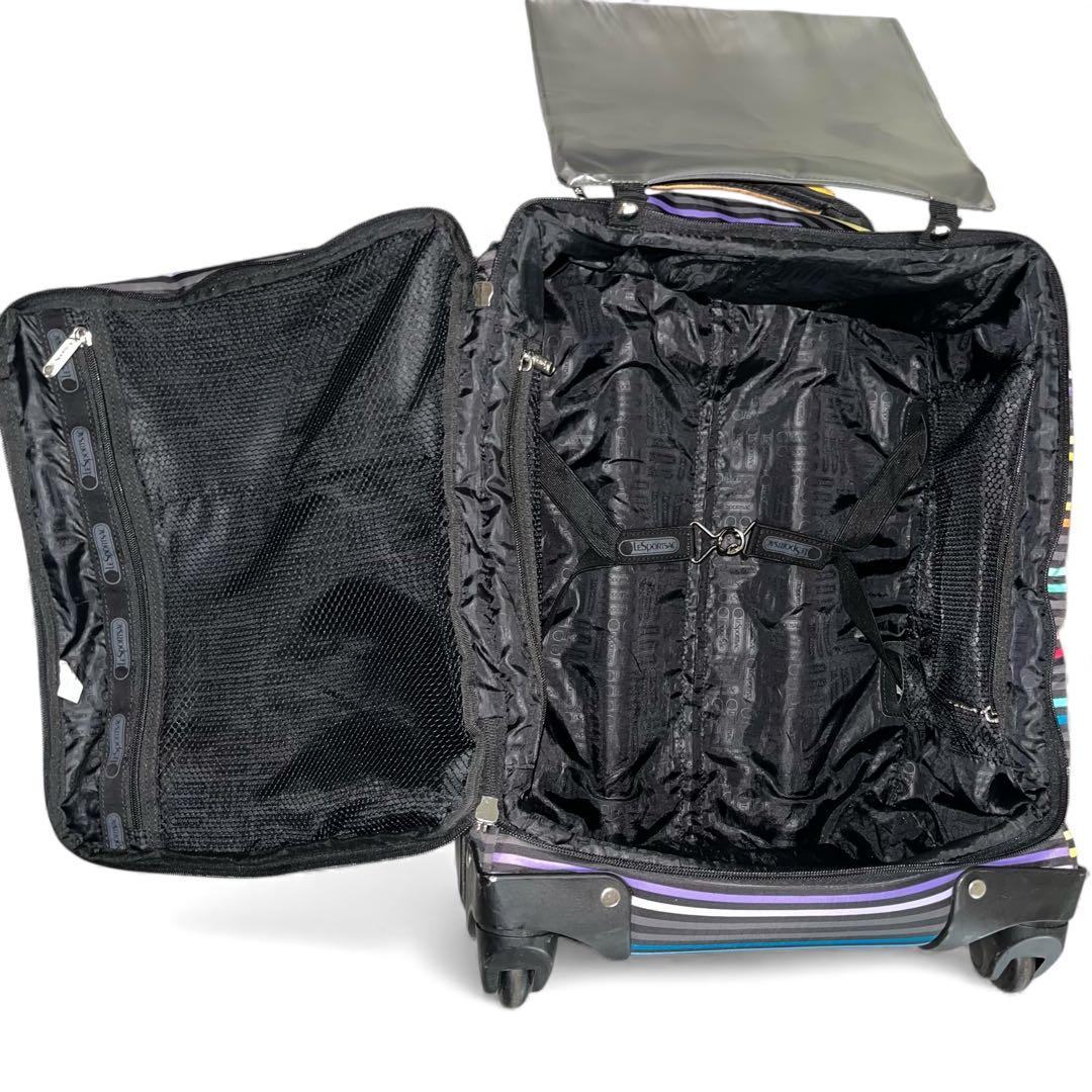 レア レスポートサック キャリーケース 4輪 マルチストライプ ブラック 旅行