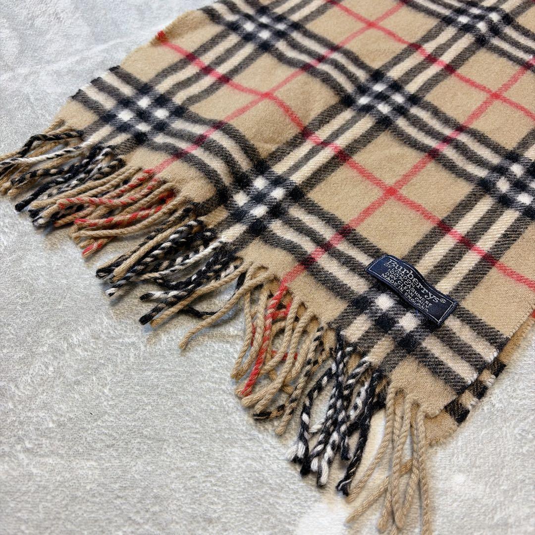 【美品】BURBERRY マフラー カシミヤ100% ノバチェック ベージュ