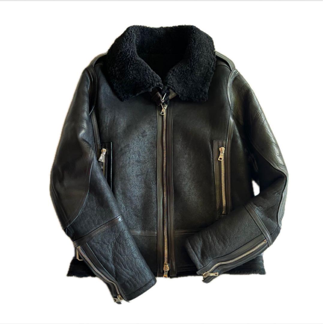バルマン　　BALMAIN レザーライダースジャケット ブラック