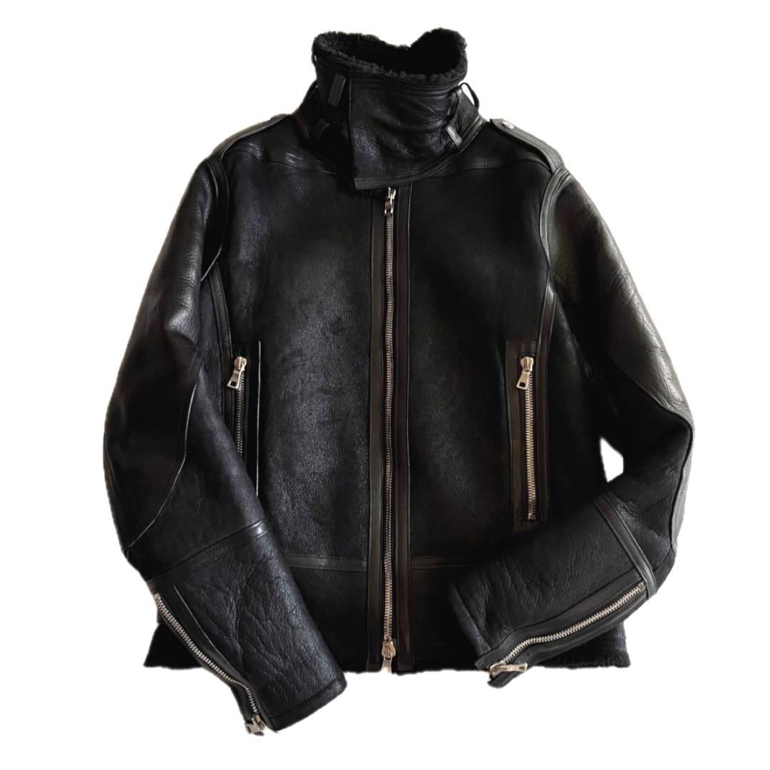 バルマン　　BALMAIN レザーライダースジャケット ブラック