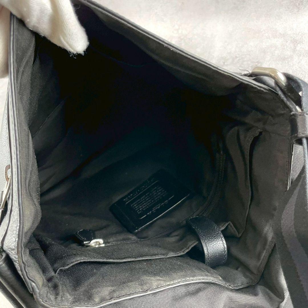 極美品 コーチ チャールズ メッセンジャーバッグ ビジネス レザー ブラック