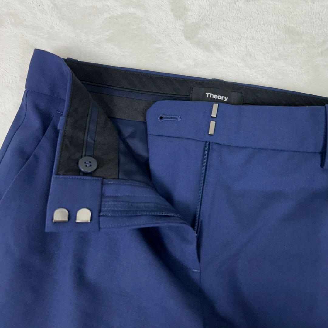 美品♡Theory ノーカラーパンツスーツセットアップtraceablewool