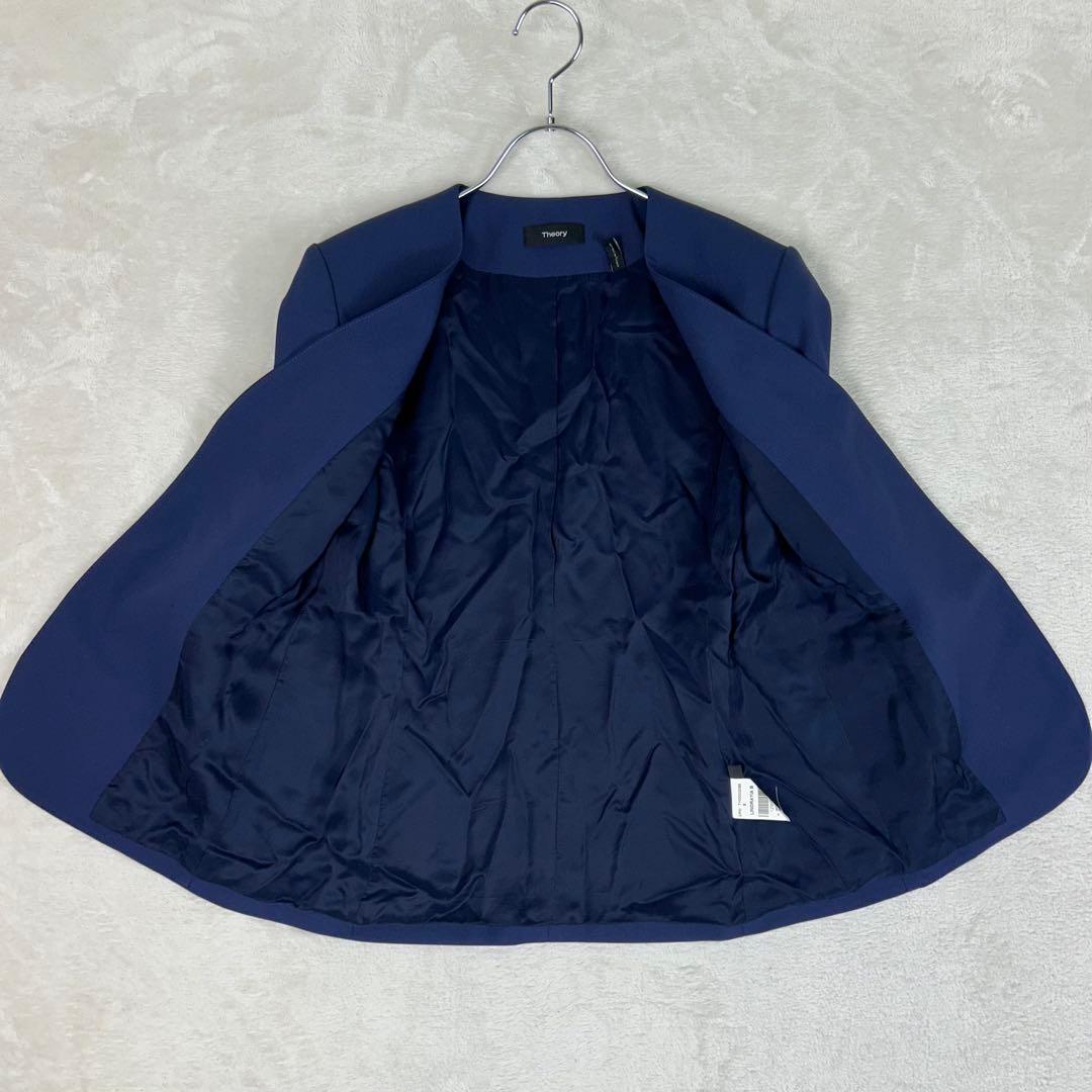 美品♡Theory ノーカラーパンツスーツセットアップtraceablewool